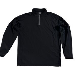 ZLINE Men's Black 1/4 Zip Pullover Jacket XXL – Athletic Fit Stretch Long Sleeve